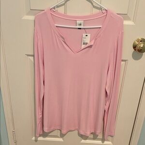 CAbi Soft Pink Long Sleeve Top